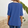 Womens Top Irregular Round Neck Shirt Half Sleeve Blouse Plus Size Color