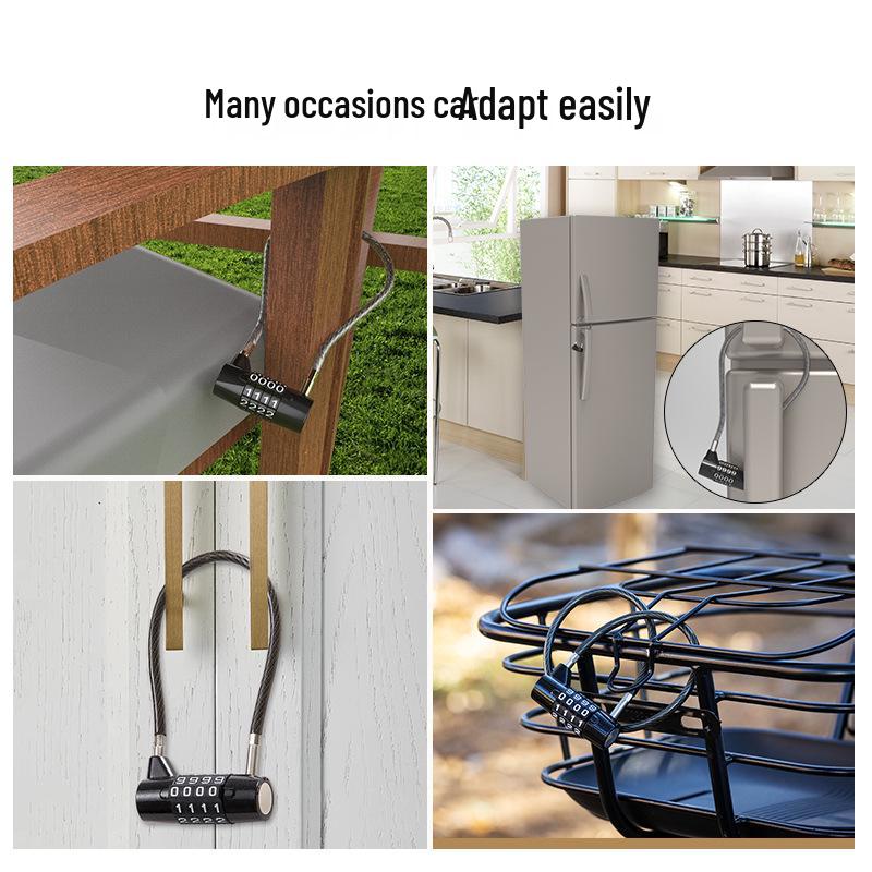 Mild Steel Wire Combo Lock for Cabinets, Patios, Lawn Mowers, Windows, Drawers, Cars, and Basket