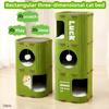 Space-saving Detachable Cat Bed with Scratching Posts and Hanging Toys, Easy-to-clean Indoor Cat Pet Furniture, Interactive Play and Rest Area.