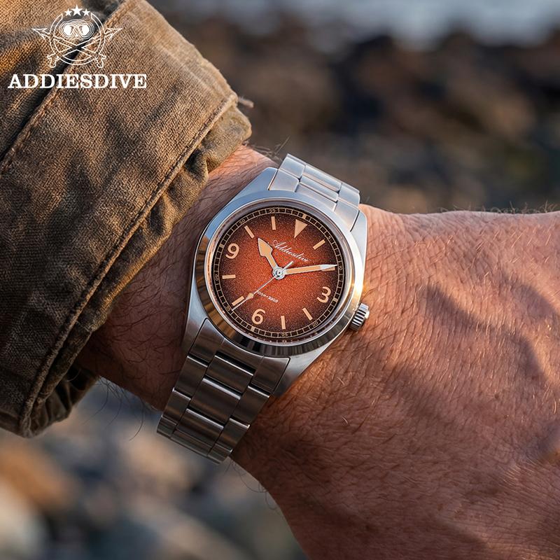 ADDIESDIVE Super Luminous Men's Diver Quartz Watch 316L Stainless Steel 100M Waterproof Wristwatches Sapphire Glass Reloj Hombre