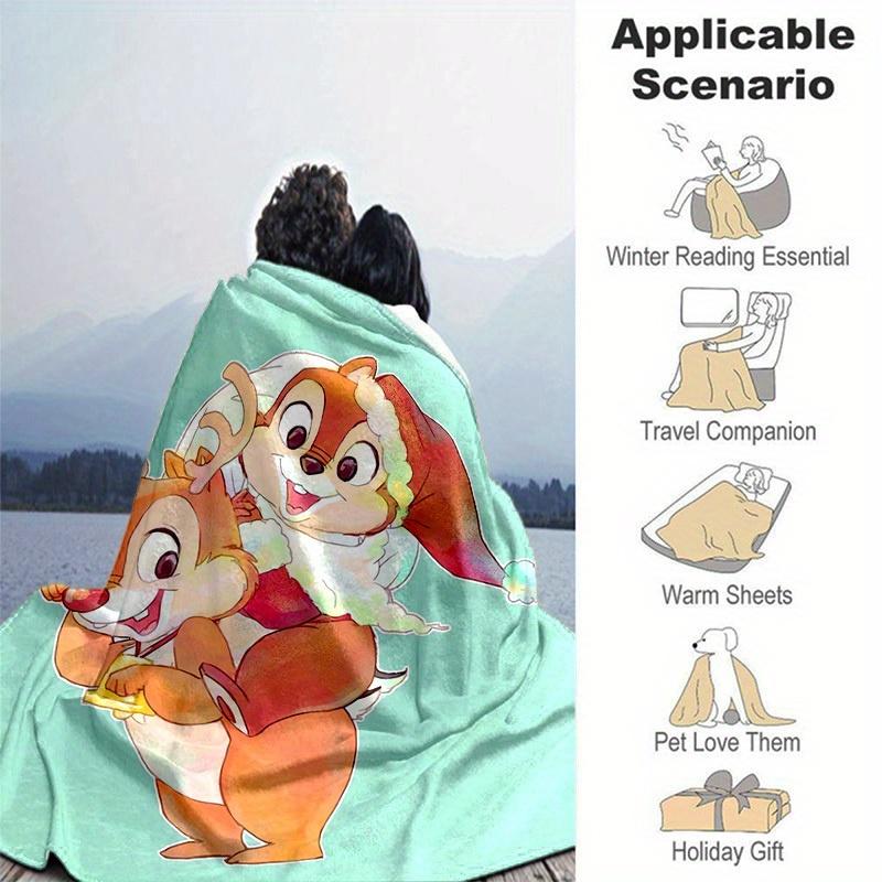 1pc, Christmas Reindeer & Santa Claus Blanket Festive Home Decor, Couch Throw Blanket, Gift for Friends, Soft Coverlet, Perfect for Bedroom,