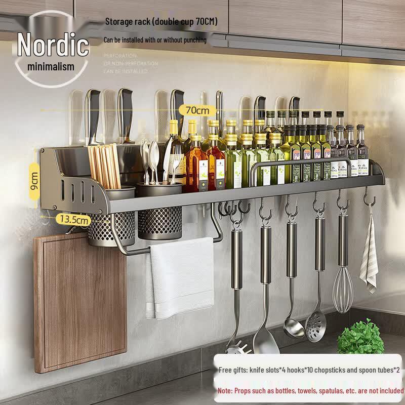 Brangdy Wall-mounted Kitchen Organizer Rack