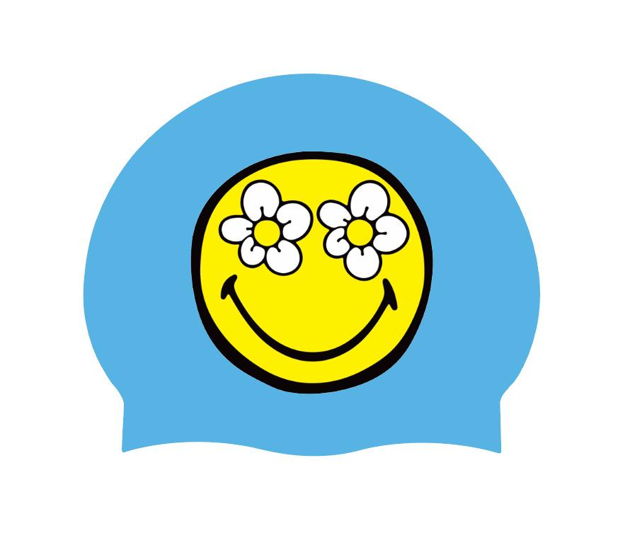 Women's Long Hair Silicone Swim Cap with Racing Pattern for Large Sizes