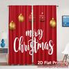 2D Flat Printing  JIT 2pcs   Curtains (Without Rod) FestiveOrnaments Popular Pattern Curtains Versatile 100% Polyester Curtains
