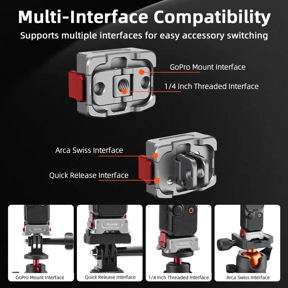 Flymile Multifunction Charging Base for DJI OSMO Pocket 3 Upright Charging Base Quick Release Mount Adapter Camera Accessories