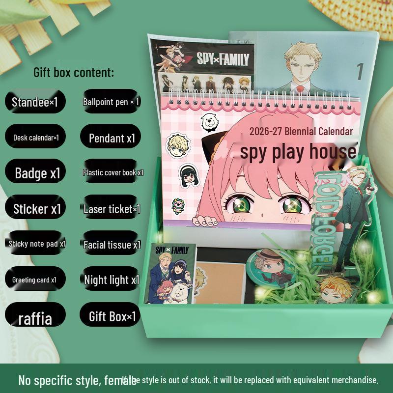 Spy x Family Desk Calendar Gift Box: Loid, Yor, & Anya Two-Dimensional Set - Perfect Birthday Merchandise