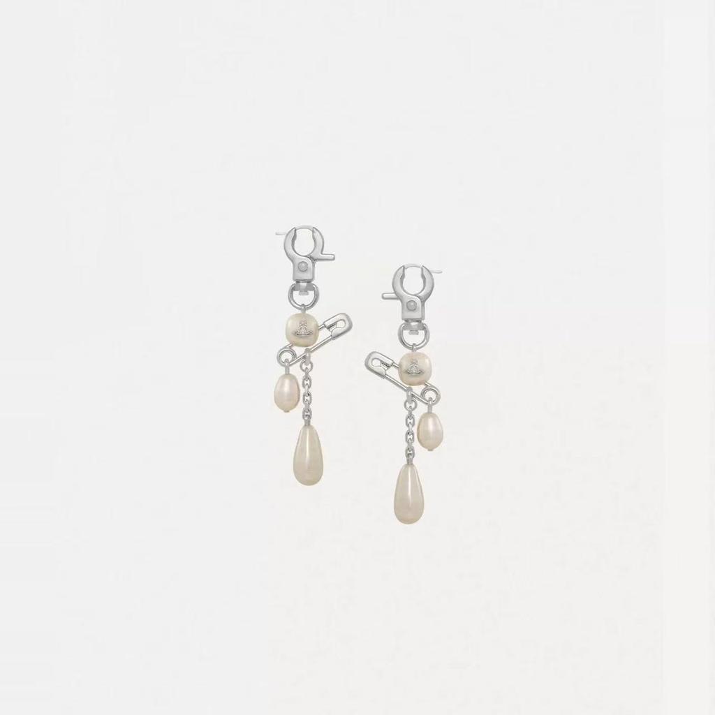 Empress Dowager Cixi Pearl Earrings & Saturn Pendant Brooch Keychain - Women's Luxury, Versatile, Non-Fading