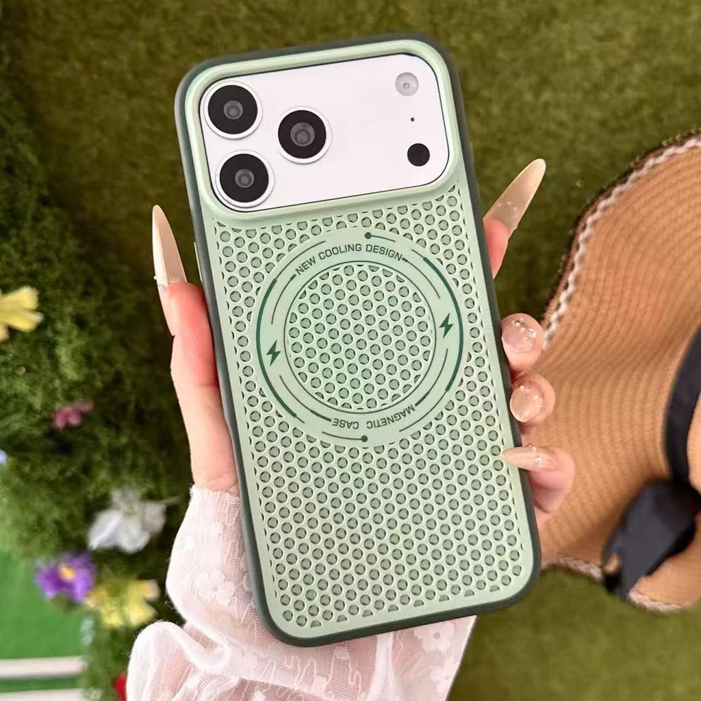 Applicable to iphone17promax magnetic mobile phone case Apple 16 ice heat dissipation 15 new 360 metal bracket