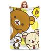 Kawaii Rilakkuma Bear Throw Blanket for Couch Soft Cozy Plush Blanket 50x60 Inches Multiple Sizes Bedspreads for All Seasons