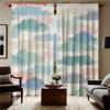 2D Flat   2pcs   2D Flat Printing Curtains   Watercolor Clouds Pattern for Bedroom Light Blue Pink Grey   Rod Pocket Velvet Fabric W
