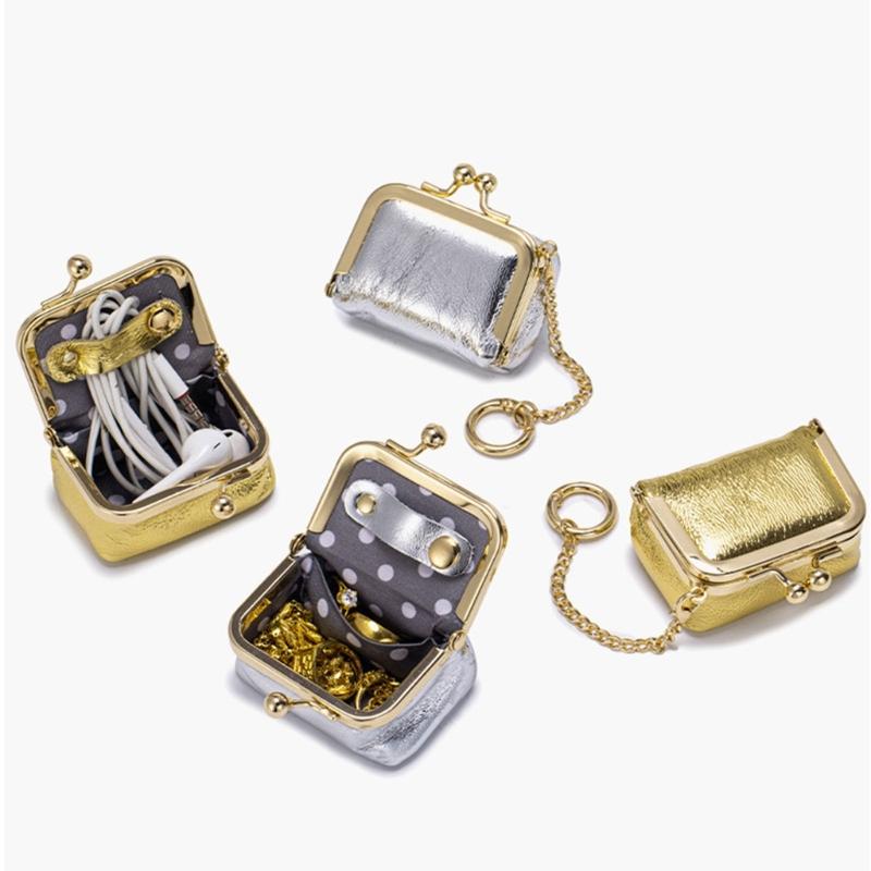 Genuine Leather Jewelry Organiser Compact Design For Rings Necklaces Earrings Soft Storage Pouch for Accessories