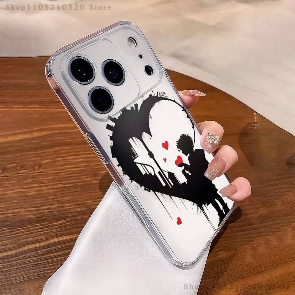 

Graffiti B-Banksyes Artist Phone Case For iPhone 17,16,15,14,13,12,11 Pro,Max,Plus,XR,Mini,E Clear Full-coverage Soft Cover iPhone15PRO