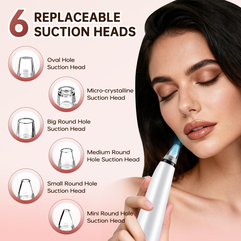 Electric Blackhead Remover Beauty Machine Dead Skin Remover Pore Vacuum Face Cleaner Kit Acne Needle Nose Black Dots Extractor
