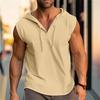 2026 Men's Sleeveless Fitness Drawstring Solid Color Hooded Vest