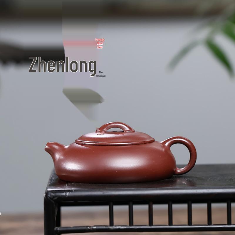 Elegant Handmade Yixing Zisha Teapot In Dragon Blood Clay