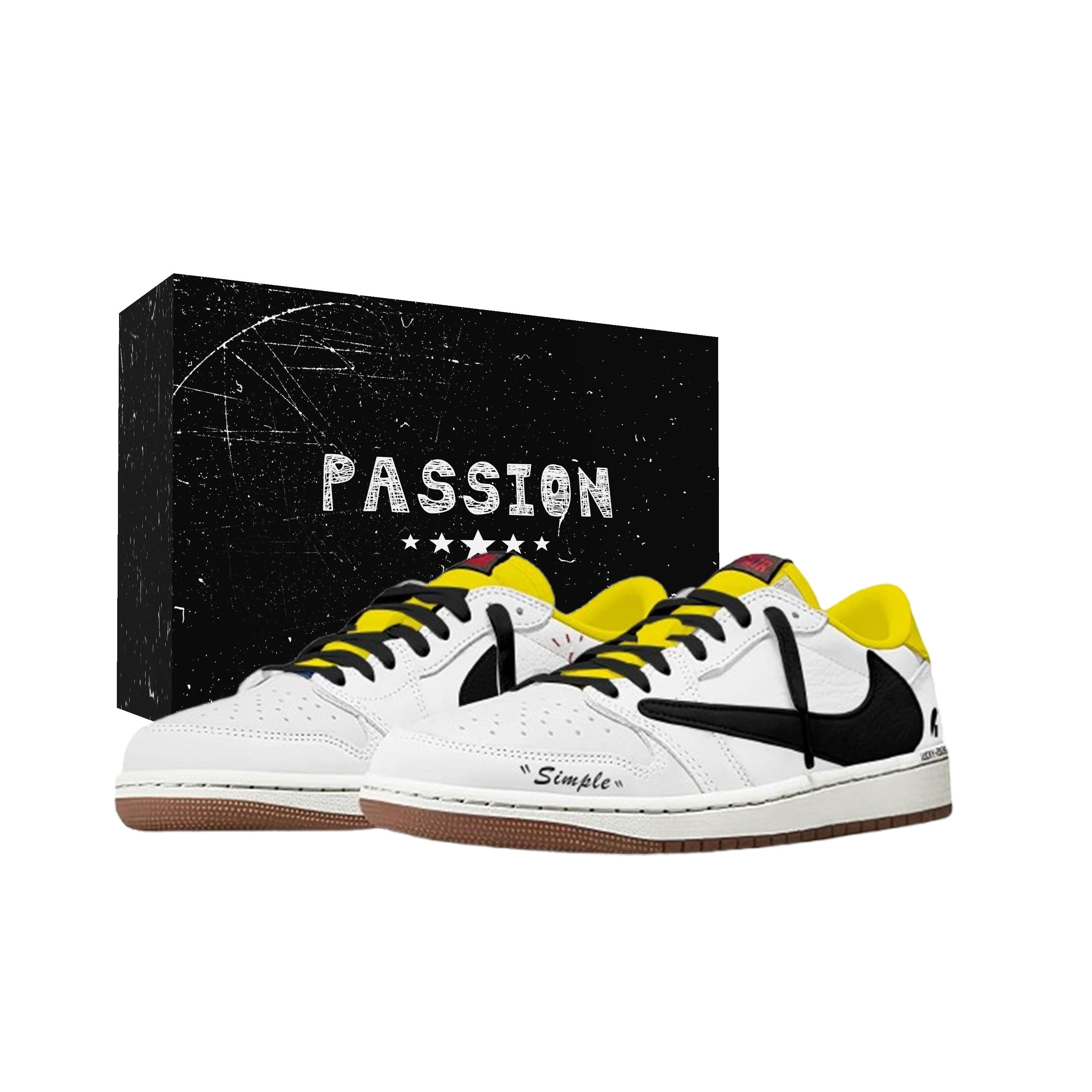 

Jordan x Travis Scott Air Jordan 1 Pure White Hook Box Slip Resistant Low top Vintage Basketball Shoes Women s DZ4137-700(Team2042- ) 41