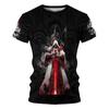 Tričko s krátkým rukávem pro muže Tričko Pánské Letní Pánská trička Muž Léto 2024 Tmavý rytíř Cross Sleeve Tričko Oversized Graphic