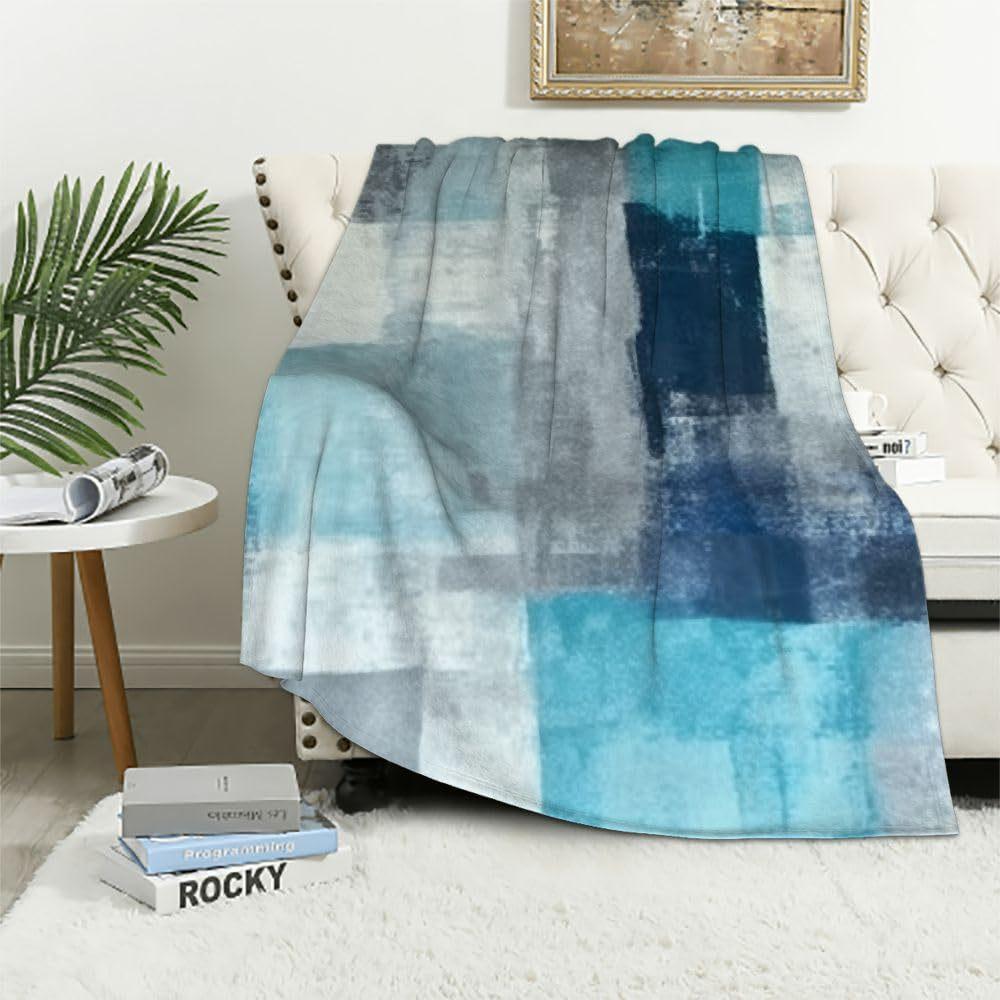Abstract Graffiti Turquoise Print Flannel Blanket Sofa Office Blanket Gift Blanket Nap Blanket