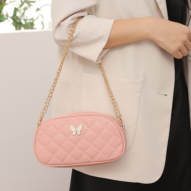 Embroidered Diamond Versatile Shoulder Messenger Women's Bag Chain Fashionable and Simple Mobile Phone Change Bag