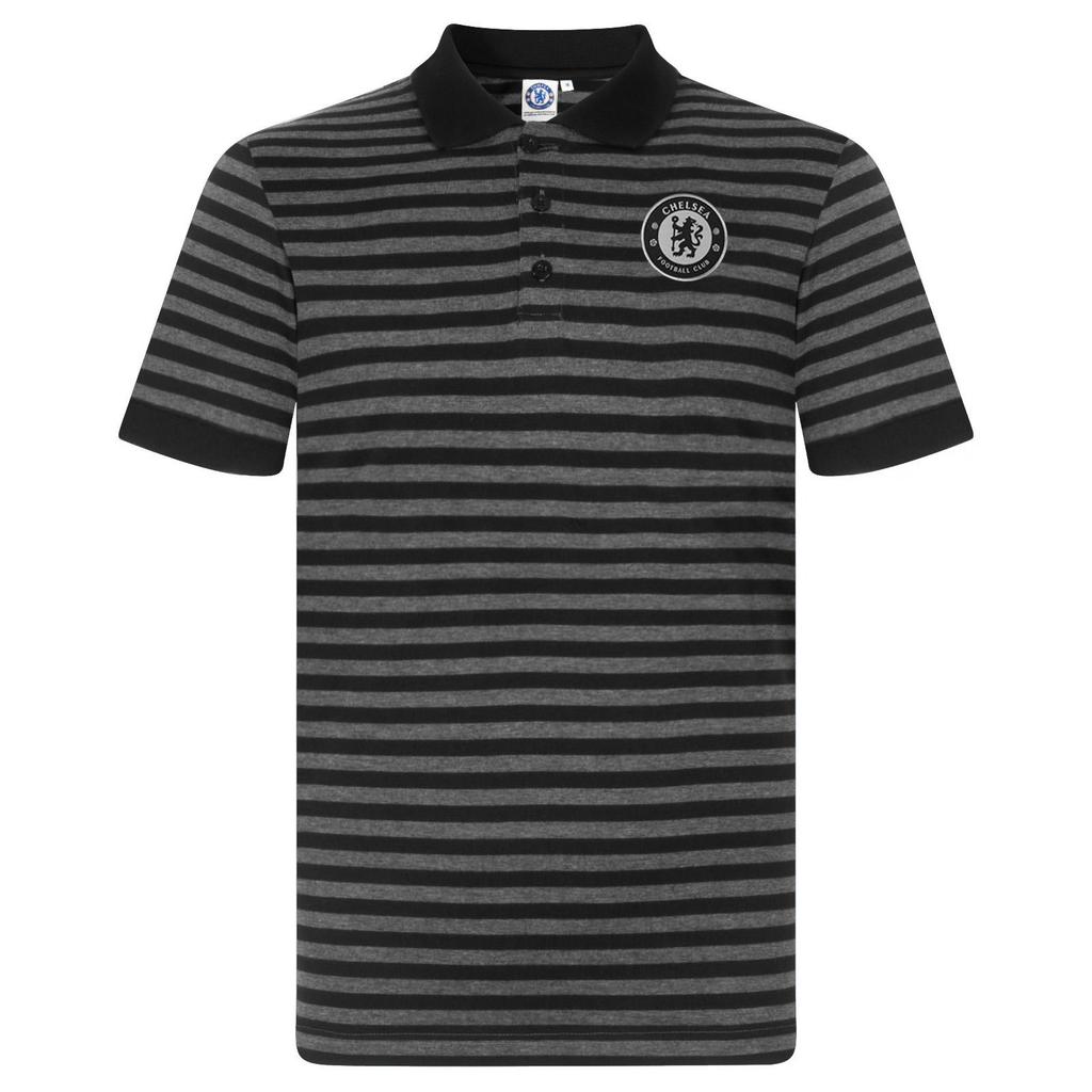 Chelsea FC Men's Striped Polo Shirt