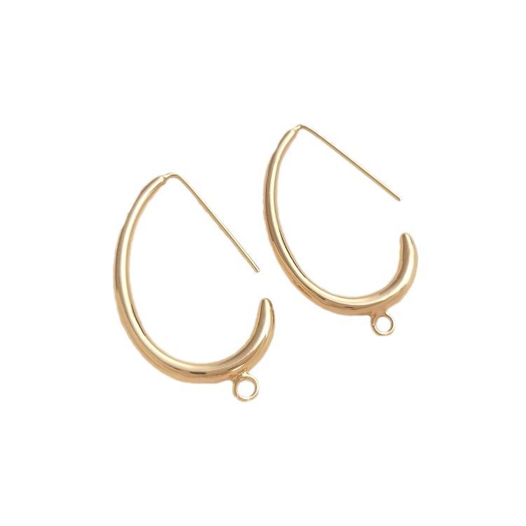 Gold-filled C-shaped Egg Earrings with Jump Rings - Handmade, Simple, Stylish Design.