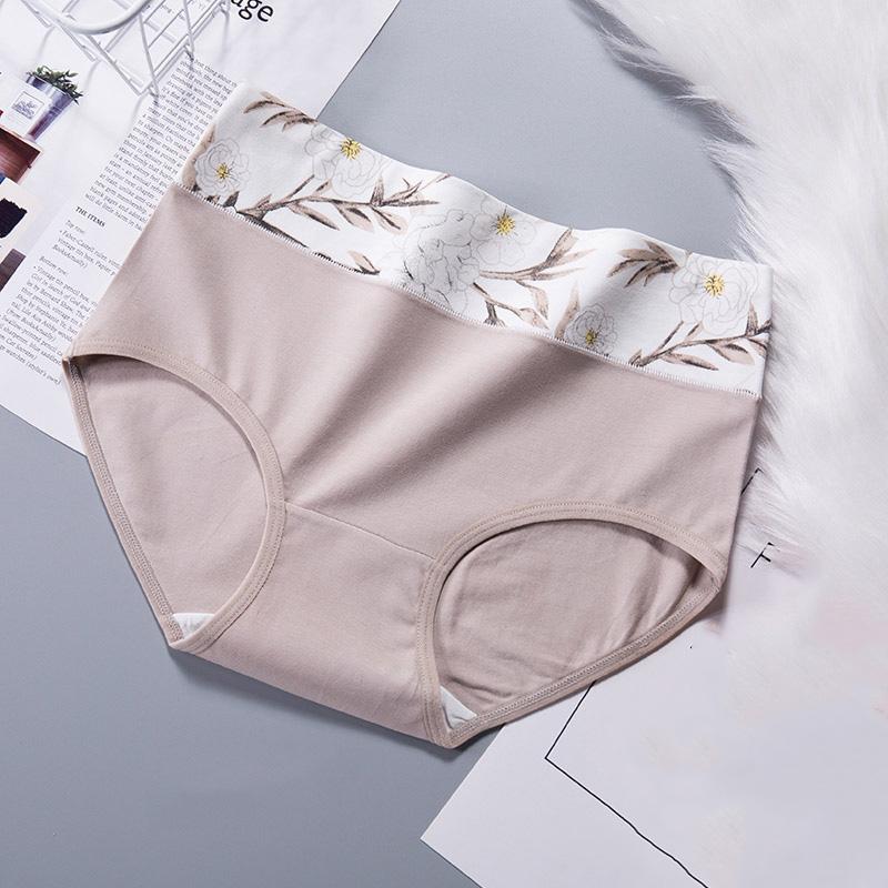 Women Cotton Panties High Waist Body Shaper Underwear Fashion Print Panty Ladies Briefs Plus Size M-5XL Underwear Female Lingerie