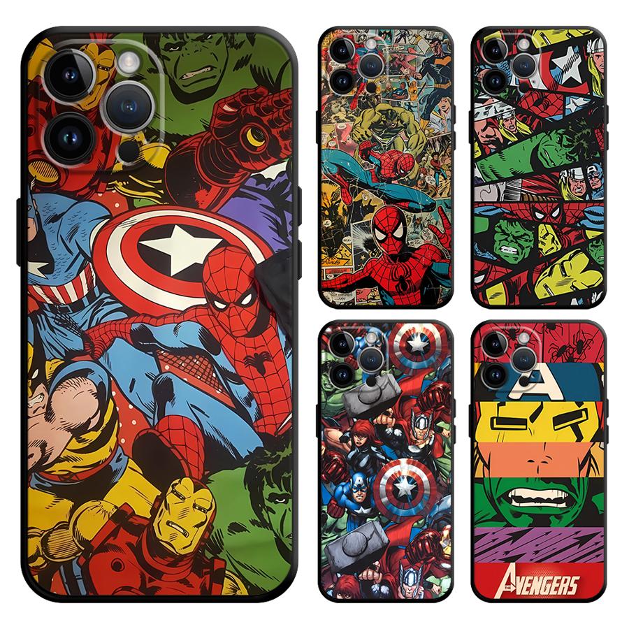Phone Case for Apple iPhone 14 Air 15 Pro 7 8 13 XR XS MAX 12 11 17 Pro Max 16 Funda Phone Cover Marvel Avengers Captain America