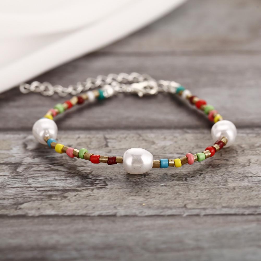 Colorful Beads Anklet Pearl Barefoot Sandals Foot Chain Ankle Bracelets Beach Jewelry