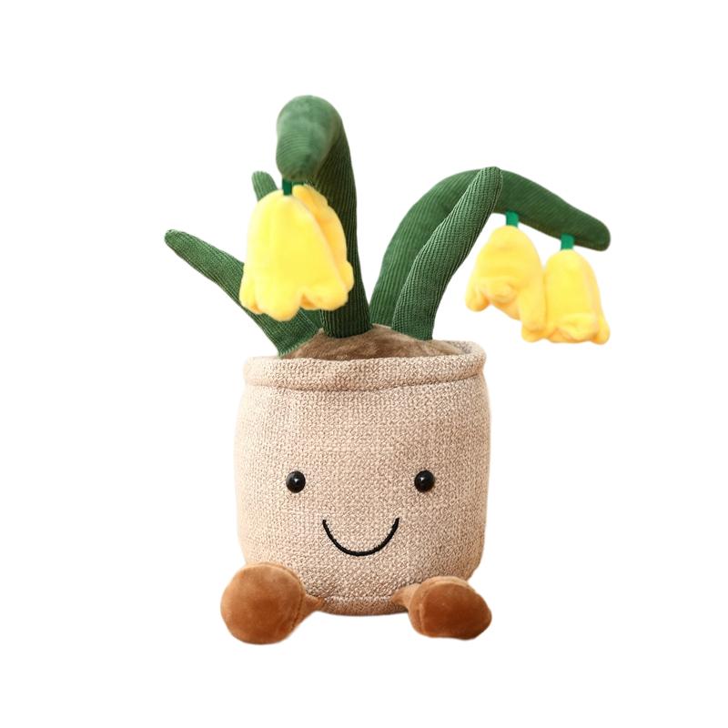 Smiling Flowerpot Flower Pot Plush Toy Stuffed Tulip Hareball Succulent Plant Mushroom Plushie Decor Gift