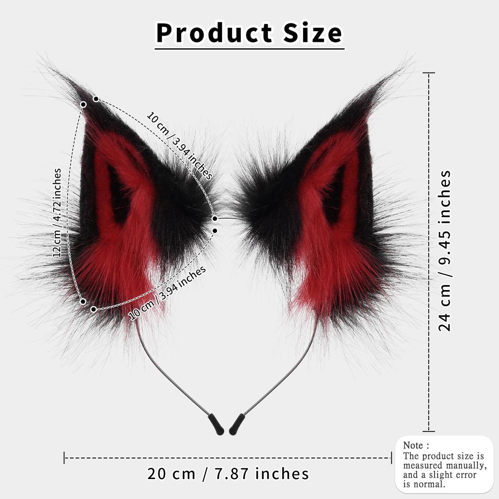 Bandeau Oreilles Renard Loup Fausse Fourrure Animale Bandeau Cheveux Poilu Fait Main Couvre-chef Costume Accessoires Cosplay