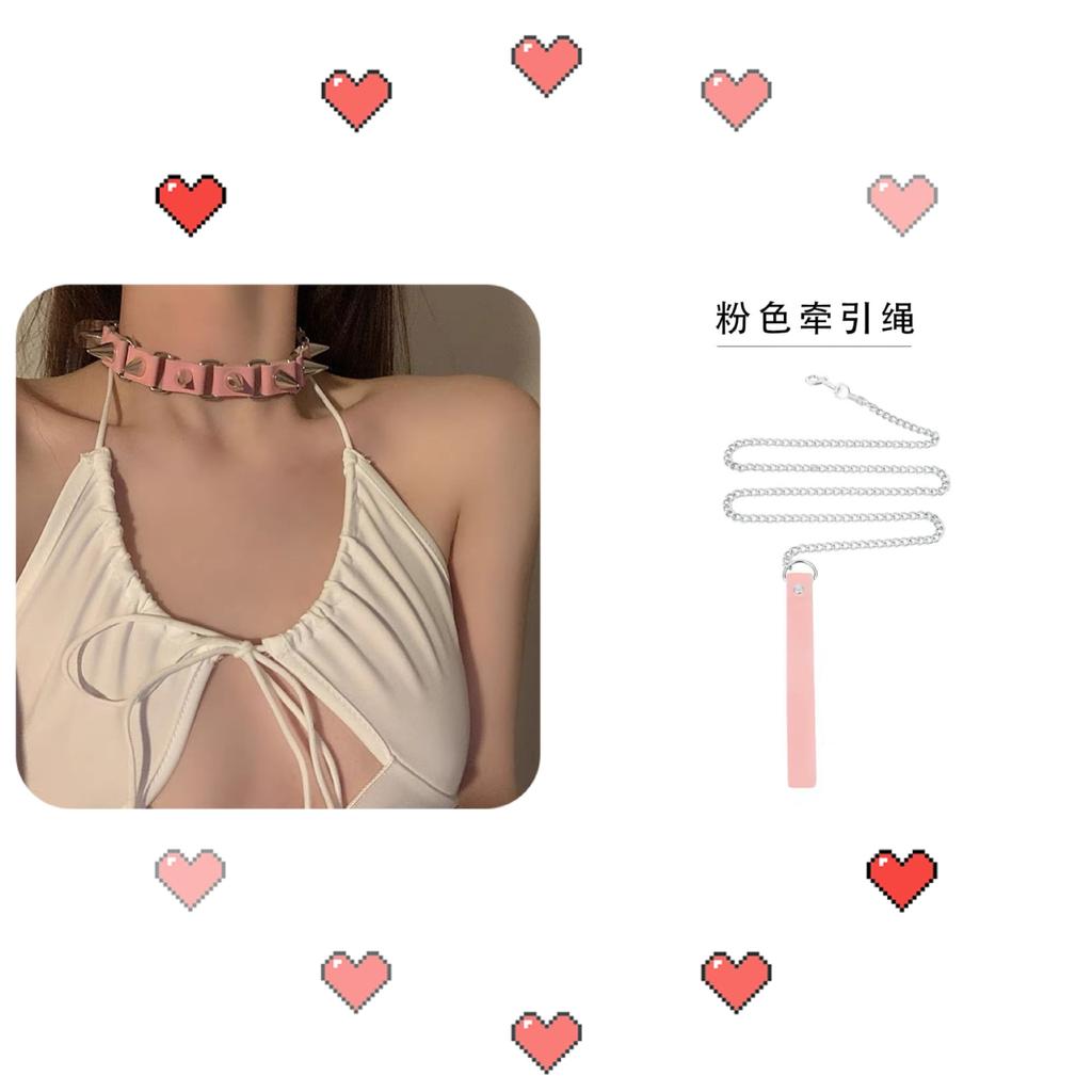 Punk Collar Women'S Splicing Rivet Collar Niche Design Necklace Necklace Choker Leather Collar Collar