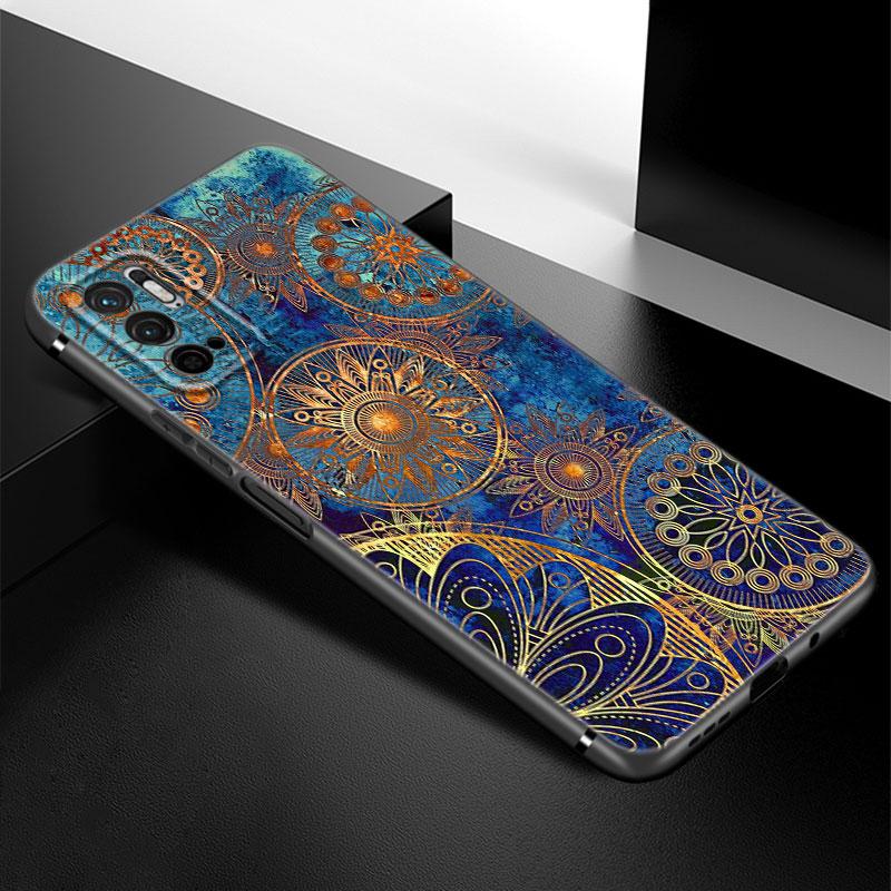 Mandala Chakra Yoga Telefon Fall Für Xiaomi Redmi Hinweis 7 8 9 10 Lite 11 11E 11T 12 Pro 11S 4G 10T 5G 8T 9S 10S TPU Schwarz Abdeckung