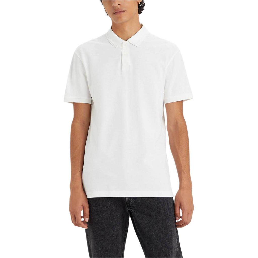 Levis Casual Comfortable Solid Color Short Sleeve Polo Shirt Men Polo Shirts Bright-White A7249-0000