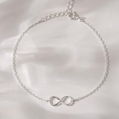 JEWNEL Silver925 Infinity Symbol Simple Friendship Chain Silver Bracelet