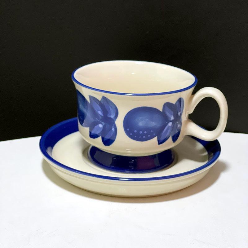 Small Fresh Hand-Painted Bubble Coffee Cup And Saucer, Underglaze Colored Ceramic Afternoon Tea Cup And Saucer Set, Exquisite Souvenir