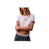 Minimalist Comfortable Versatile Short Sleeve Logo Fitted T-Shirt Women Tops Bright-White 47B808G-VVC