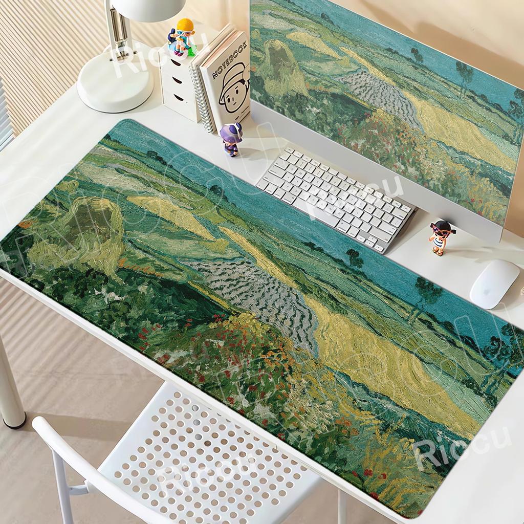 Van Gogh's Oil Painting Mouse Pad Starry Night Large Rubber XXL PC Desk Accessories Mousepad for Office&Gamer Keyboard Decor Mat