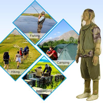 Lixada Outdoor Mosquito Repellent Suit Bug Jacket Mesh Hooded Suits Fishing Hunting Camping Jacket