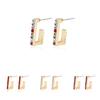 Elegant Alloy Rhinestone U-shaped Earrings For Women European American Style