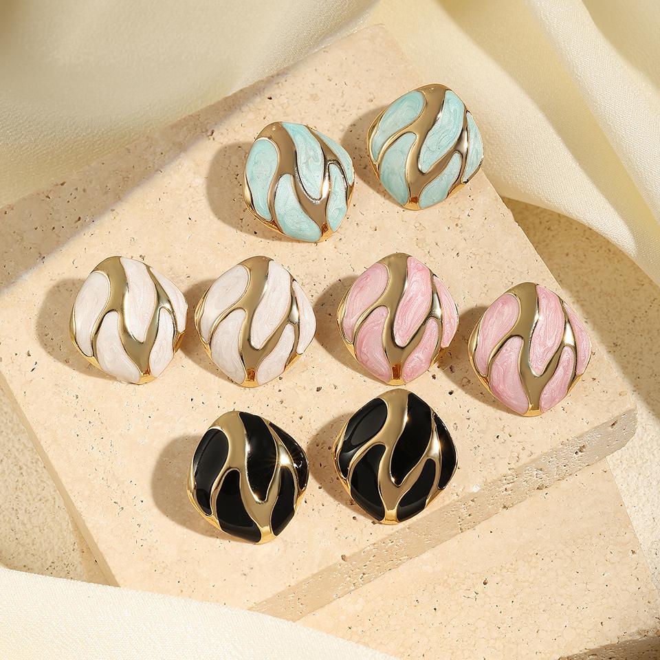 Htpwe Stainless Steel Dripping Round Butterfly Stud Earrings Women 18k Gold Couple Holiday Gift Earrings Party Daily Zircon