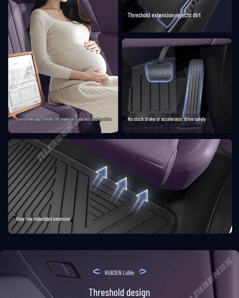 Lubin TPE Threshold Foot Pads for Leapmotor C10: Full Coverage Interior Modification Accessory