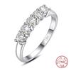 With Certficate Solid Gold Moissanite Ring For Women 5 Stone AU 750 Luxury Jewelry With Stamp Engagement Gift Trend