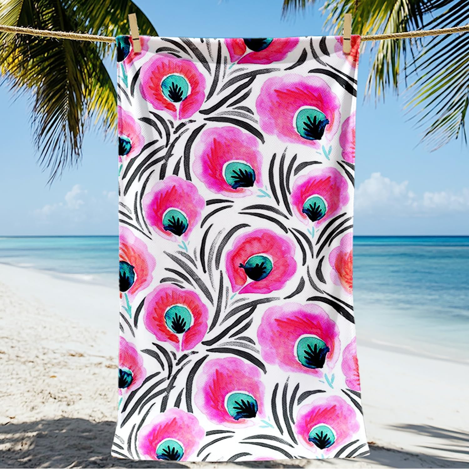 

Soft Microfiber Beach Towels, Ultra Absorbent, Quick Drying, Extra Large Swimming Towel, Oversize Sand Free, Beach Vacation W30*H60(CM)