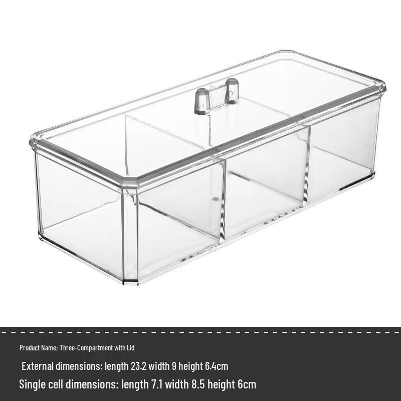 Transparent Cotton Pad and Makeup Storage Box with Lid