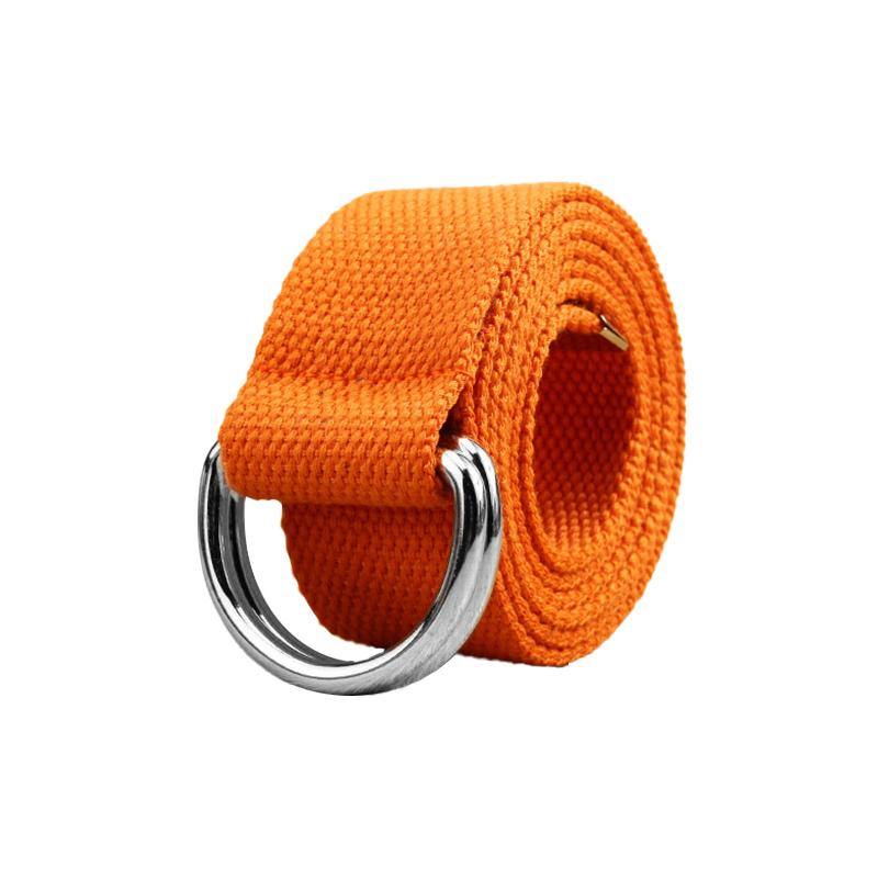 1Pc Nylon/Alloy Casual Solid Color Fashion Double D-ring Buckle Wide Belt Men/Women Jeans