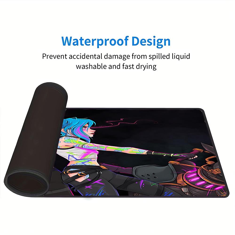 Cyberpunk Female Warriors Large Gaming Mouse Pad Nonslip Rubber Base Waterproof Desk Mat For Office Pc Laptop