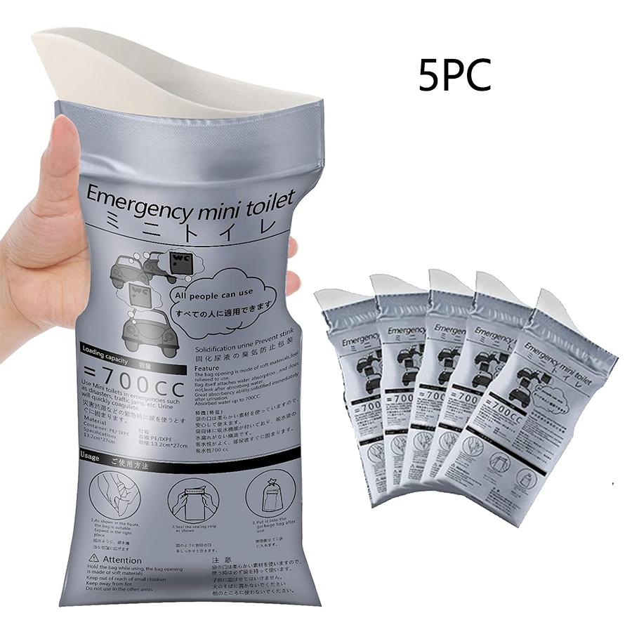Outdoor Emergency Urine Bags 700ml (1/8/12/20 Pack) - Portable Disposable Toilet for Camping, Travel, Traffic Jam - Unisex