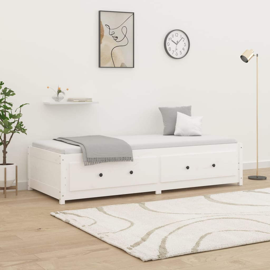 Daybed without Mattress White 80 x 200 cm Solid Pine Wood