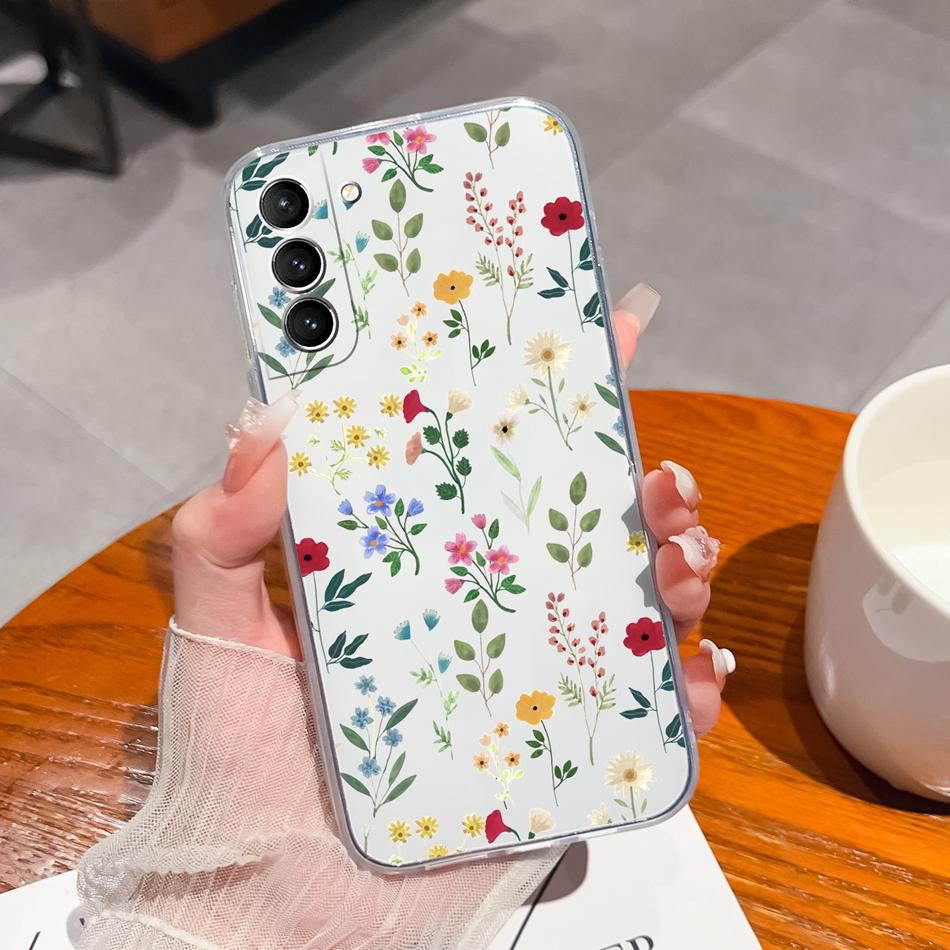 For Samsung S21 FE Plus Ultra Phone Case Ink Painting Soft TPU Clear Silicone Anti Drop Back Cover For Galaxy S 21 Funda Bumper