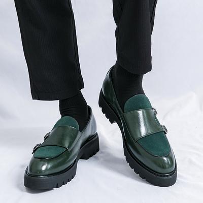 Mode Herren Slipper mit dicker Sohle Modischer britischer Stil Hochzeitsfeier Outdoor-Freizeit Business Walking Höhenvergrößernde Herrenschuhe
